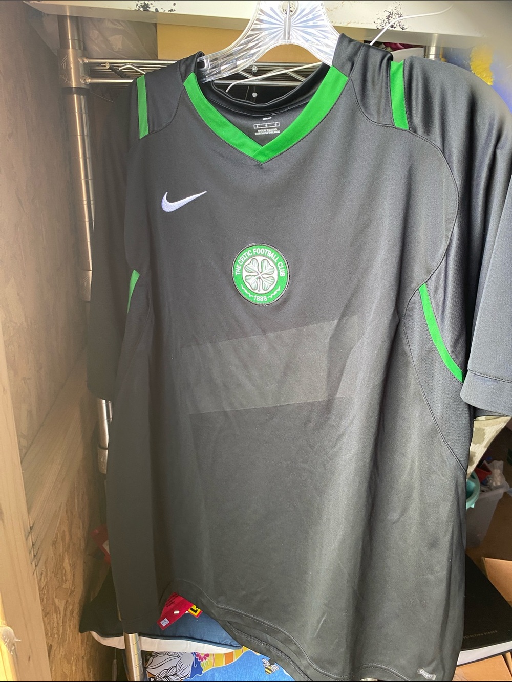 Nike Black and Green Celtic Football Club Short Sleeve Jersey